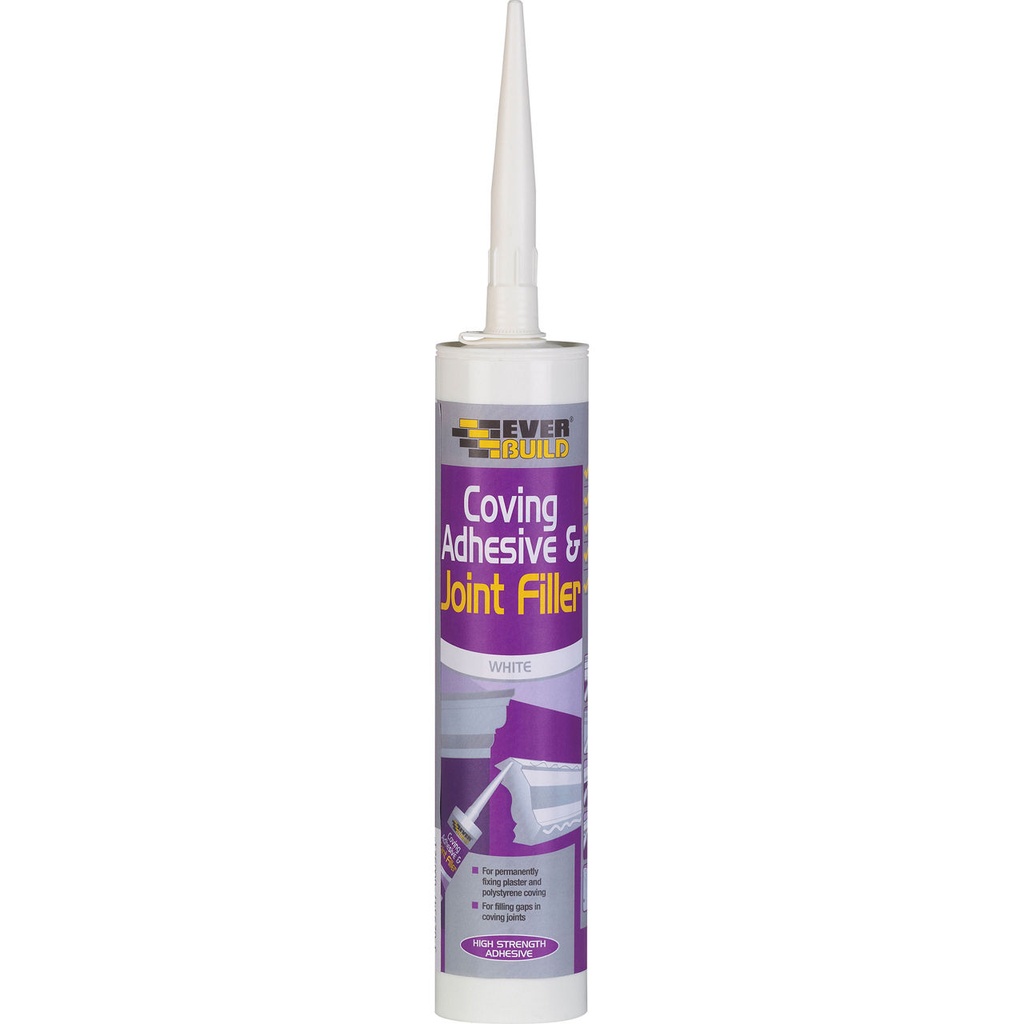 EVERBUILD Coving Adhesive & Joint Filler, Solvent-Free Grab Adhesive for Coving, Interior, White, 310 mL