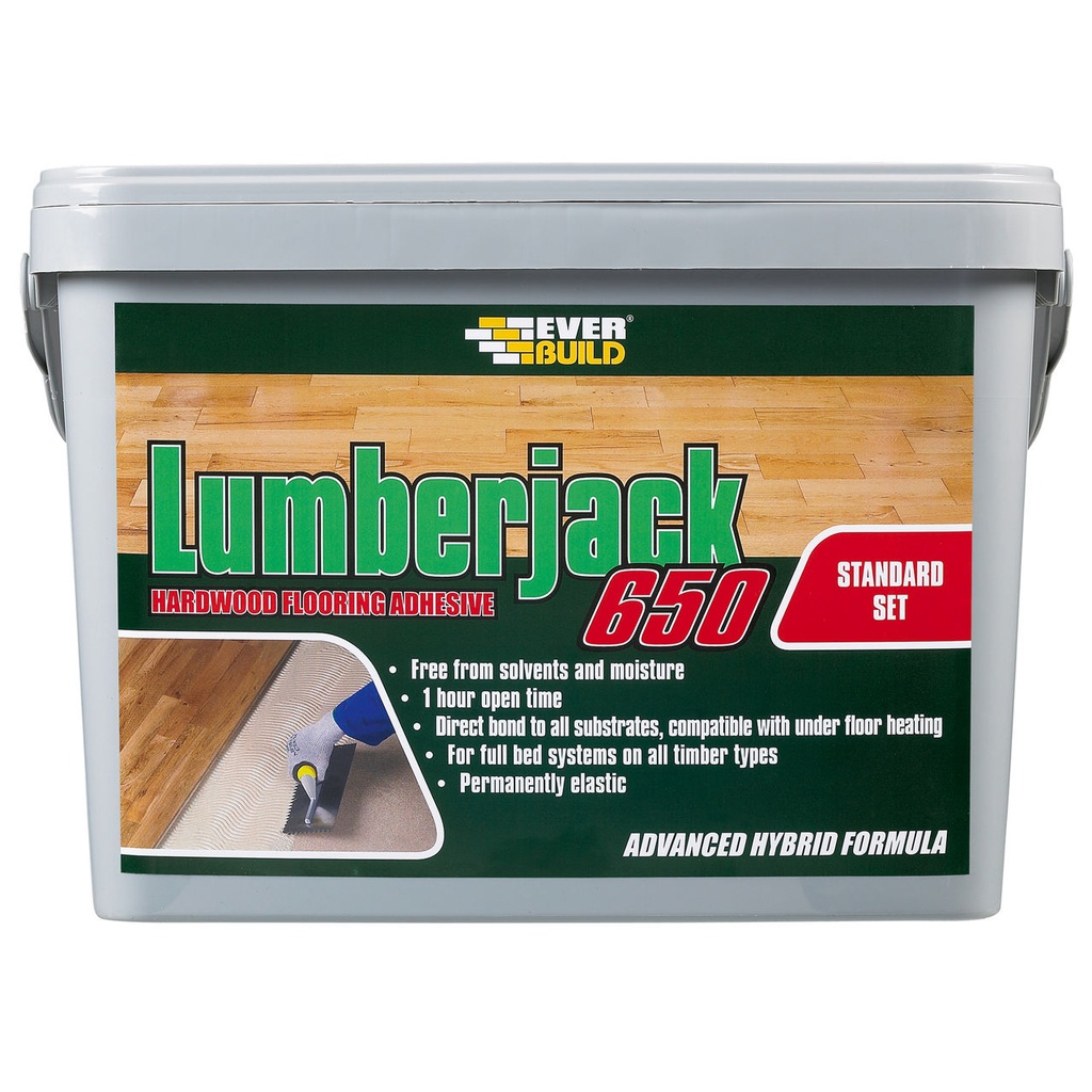 EVERBUILD Lumberjack 650 Floor Adhesive, Hardwood Flooring Adhesive, Interior, Buff brown