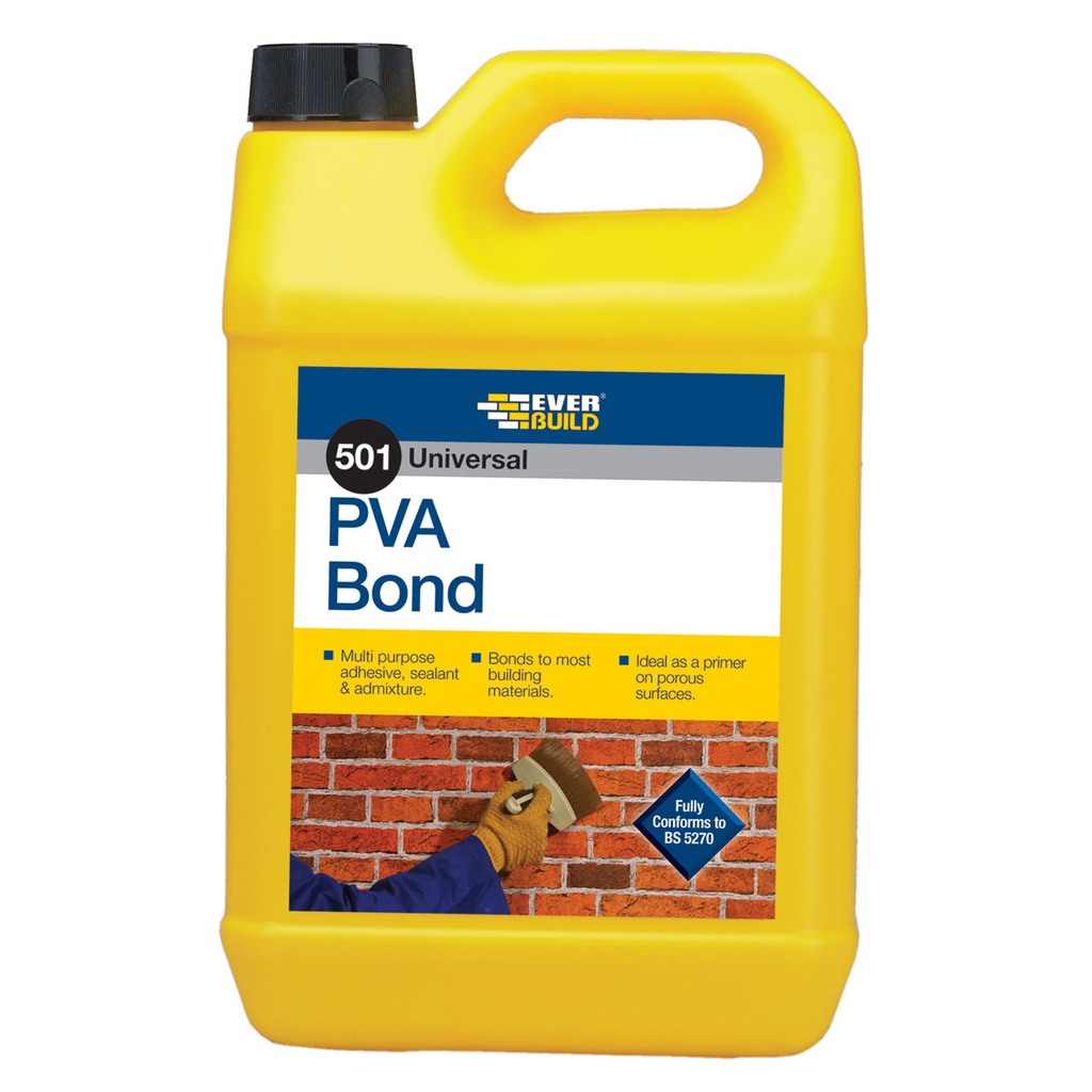 EVERBUILD 501 Universal PVA Bond, General Purpose Primer, Sealer & Bonding Agent, Interior, White