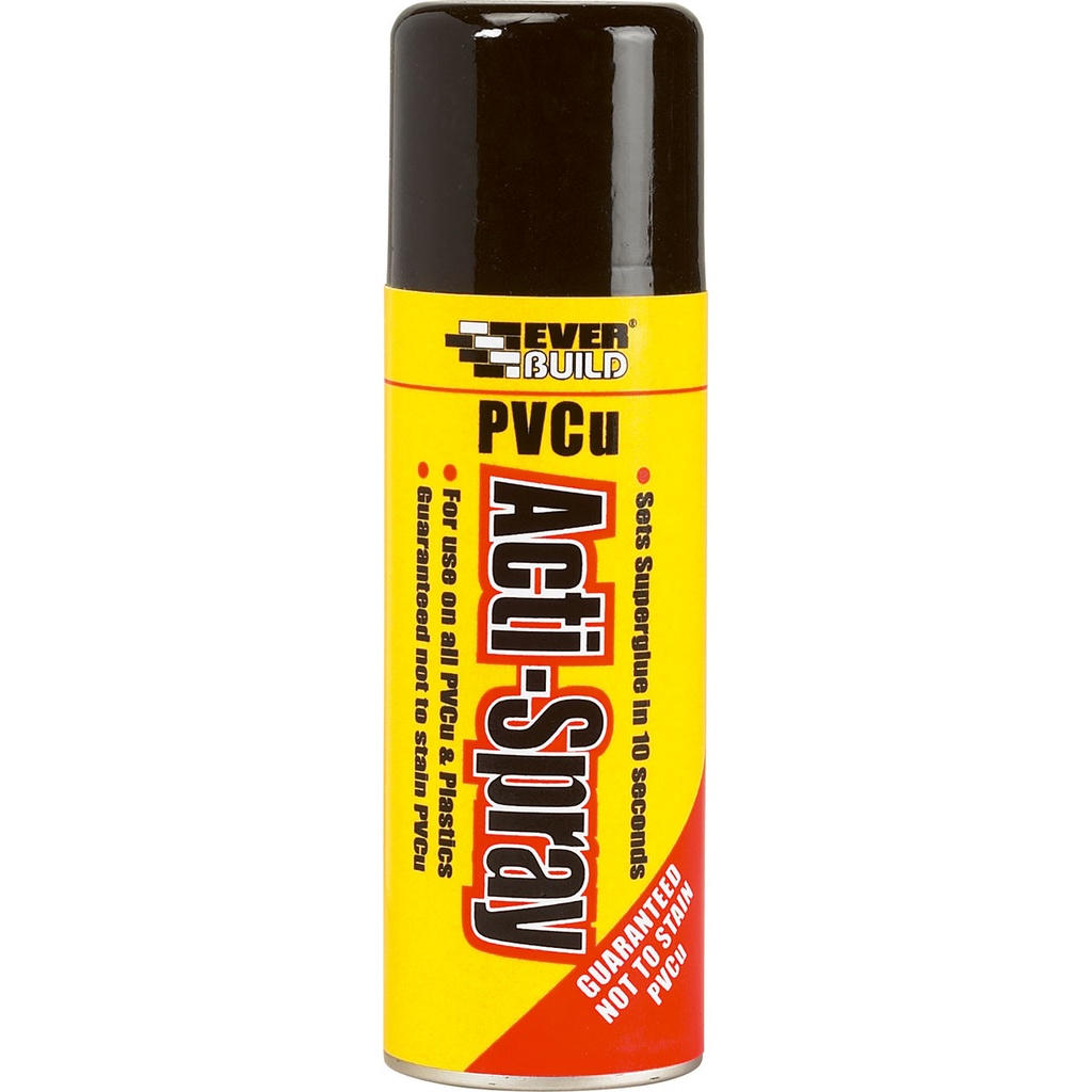 EVERBUILD PVCu Acti-Spray, PVCu & Plastic Surface Activator Aerosol, Interior & Exterior, Clear, 200 mL