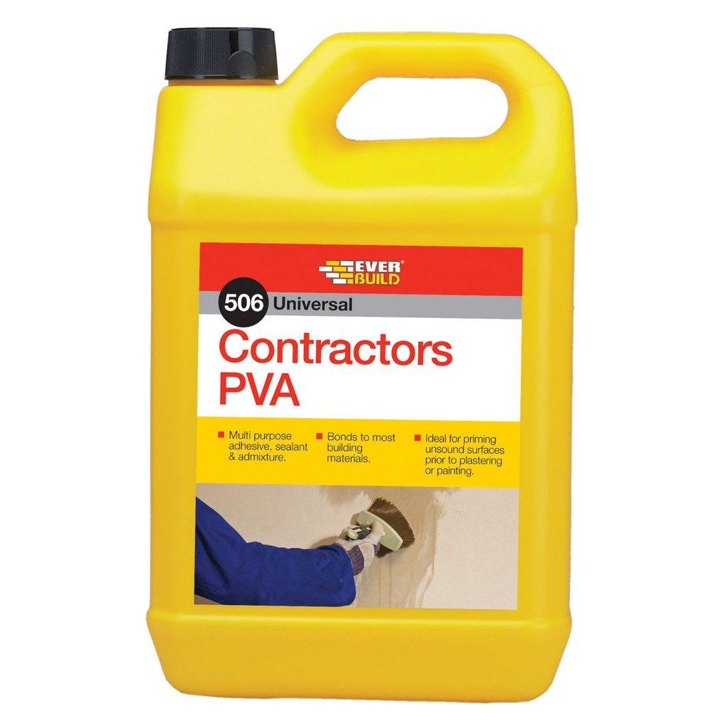 EVERBUILD 506 Contractors PVA, Multi-Purpose Primer, Sealer & Cement Admixture, Interior, White