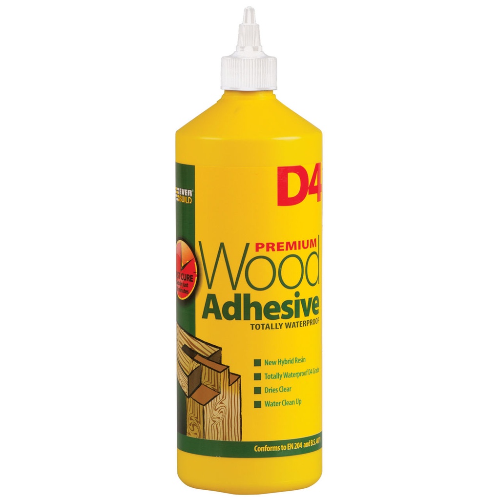 EVERBUILD D4 Wood Adhesive, Industrial D4 Wood Adhesive Hybrid Resin, Interior, White