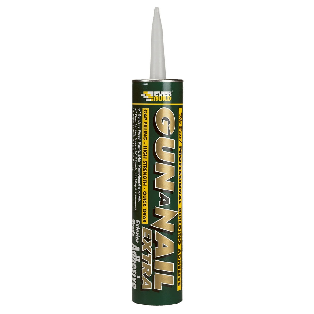 EVERBUILD GUN A NAIL EXTRA, High Strength Gap Filling Adhesive Exterior Use, Interior, Beige, 380 mL