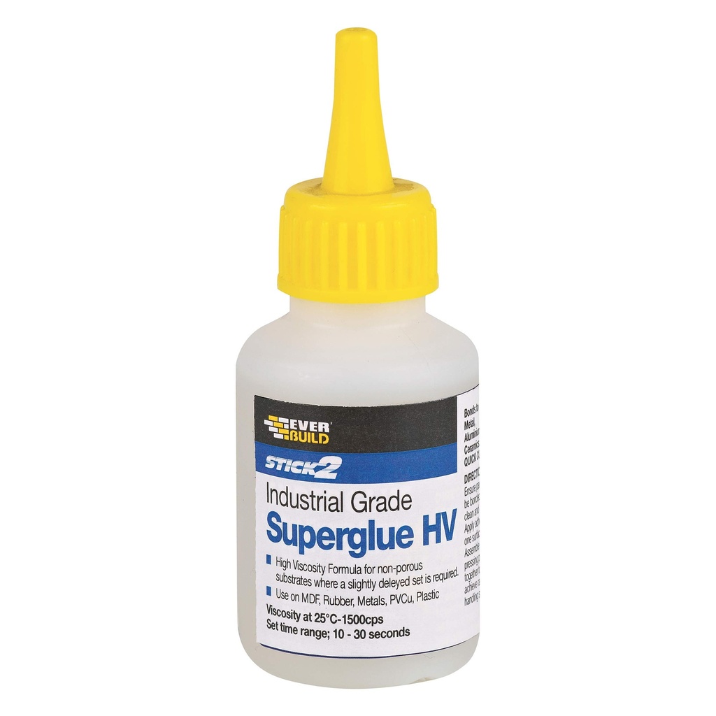 EVERBUILD STICK2 Superglue HV, High Viscosity Superglue for All Surfaces, Interior, Clear Liquid