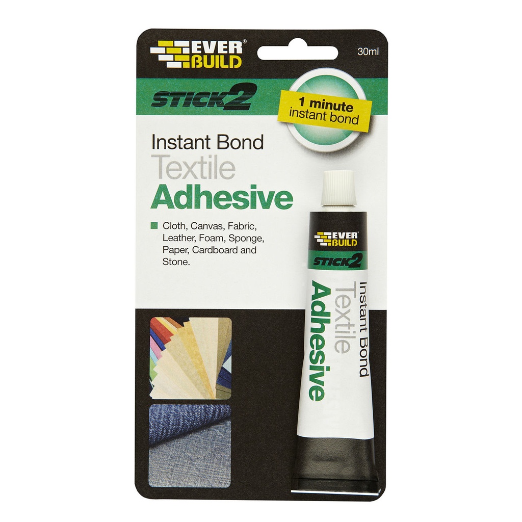 EVERBUILD STICK2 Textile Adhesive, Quick Setting Textile Adhesive, Interior, white, 30 mL