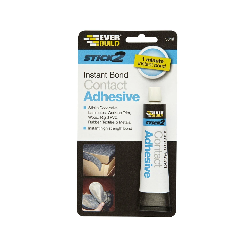 EVERBUILD STICK2 Instant Bond Contact Adhesive, All-Purpose High Strength Bonding Adhesive, Interior, Beige, 30 mL