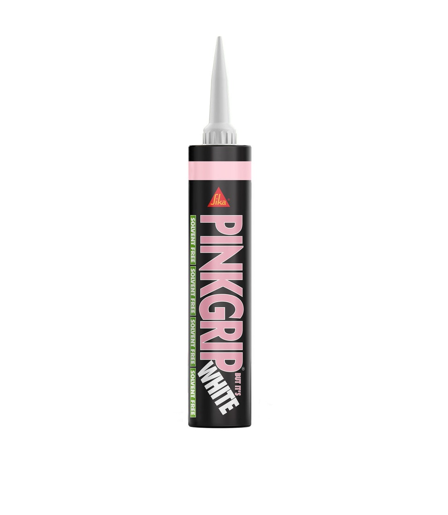 Sika Pinkgrip But It's White, Solvent-free Direct Bond Adhesive, Interior & Exterior, White, 300 mL