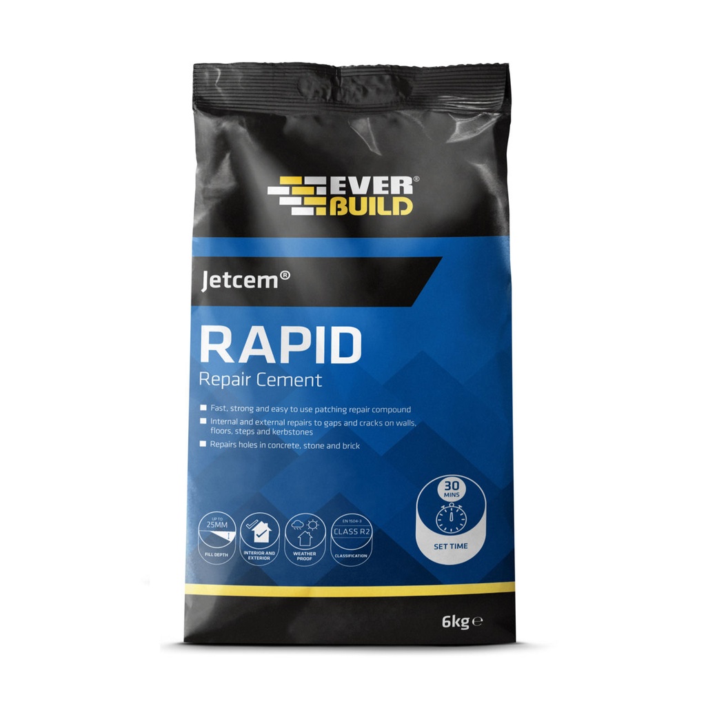 EVERBUILD JETCEM RAPID, Quick cement for small repairs, Interior & Exterior, Grey