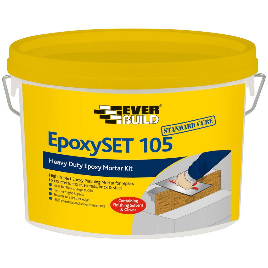 EVERBUILD EpoxySET 105 Standard Cure, 3-part general repair mortar, Interior & Exterior, Grey