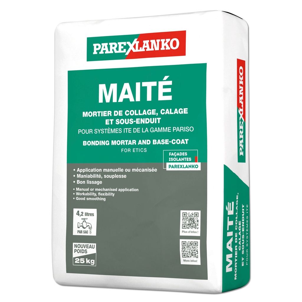 Parex MAITE, Adhesive, base, and top coat for insulation systems, Interior & Exterior, 25 kg