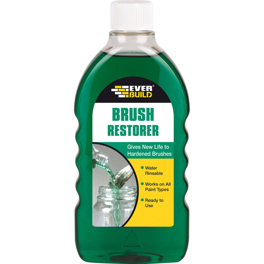 EVERBUILD BRUSH RESTORER, Brush Restorer for Dried Paint, Interior & Exterior, Clear, 500 mL