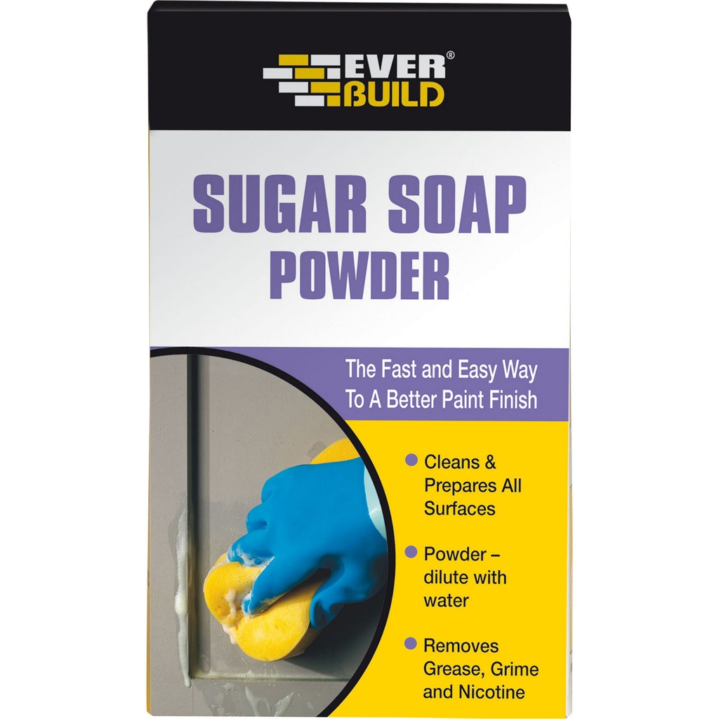 EVERBUILD Sugar Soap Powder, Cleaner for Painted Surfaces, Interior, White, 430 g