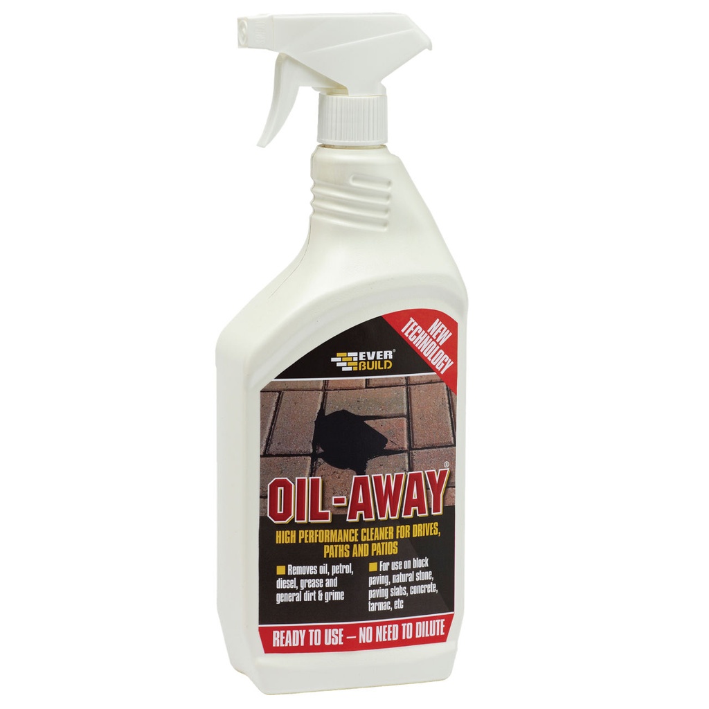 EVERBUILD OIL AWAY , Driveway, Patio & Path Cleaner, Exterior, Clear Pale Green, 1 L