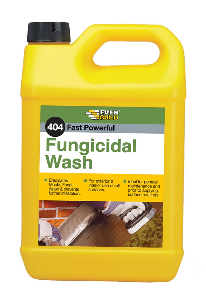 EVERBUILD 404 Fungicidal Wash, Fungicidal Wash for Mould & Algae, Interior & Exterior, Clear solution