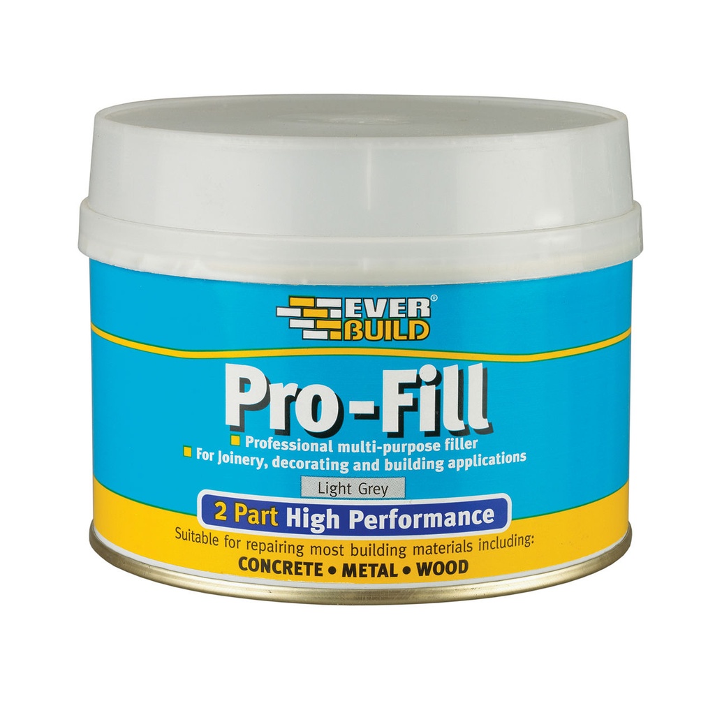 EVERBUILD Pro-Fill, 2-part high performance, professional, multi-purpose filler, Interior & Exterior, Grey, 500 g