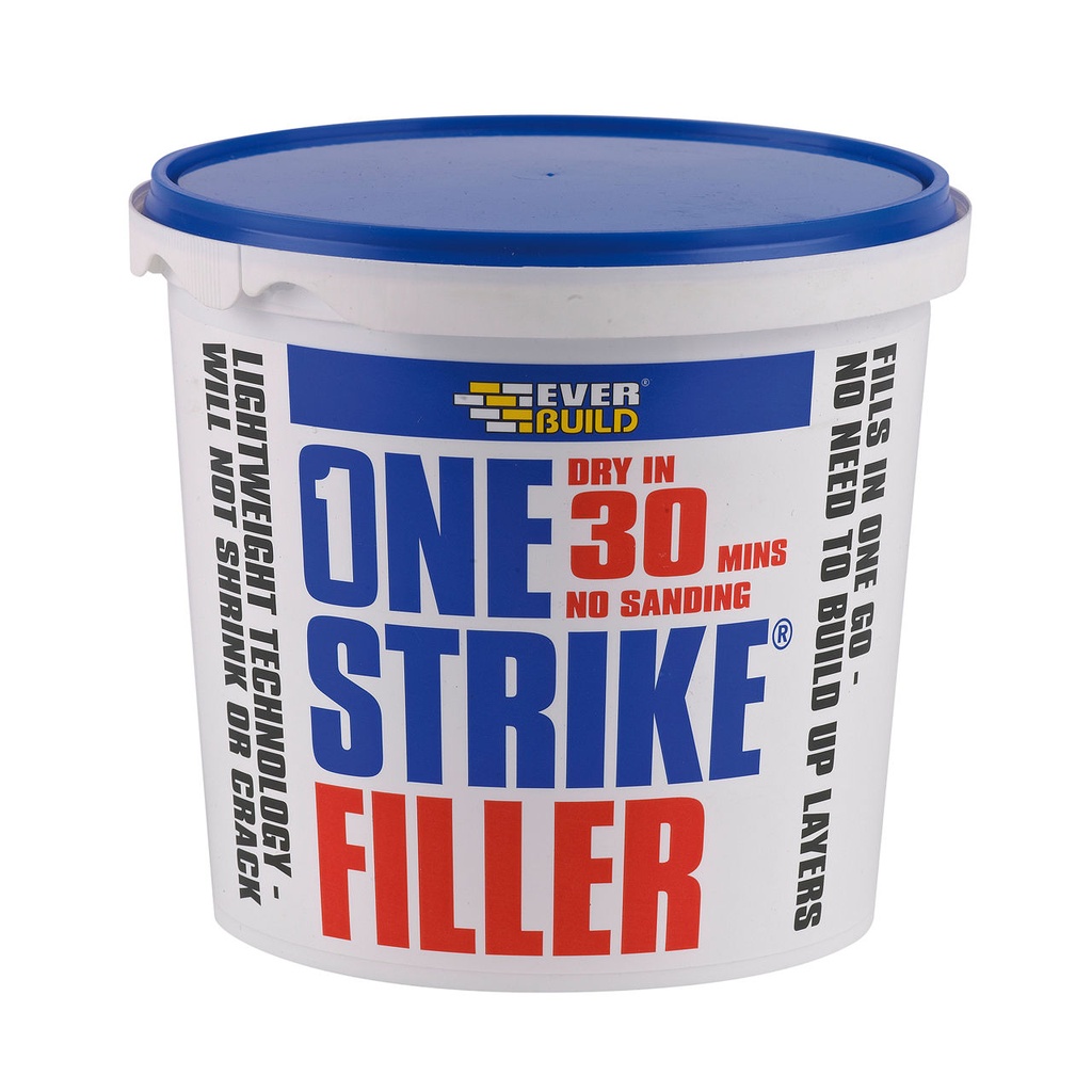 EVERBUILD ONE STRIKE FILLER, Ready-mixed, quick-drying, revolutionary lightweight filler, Interior, Brilliant White