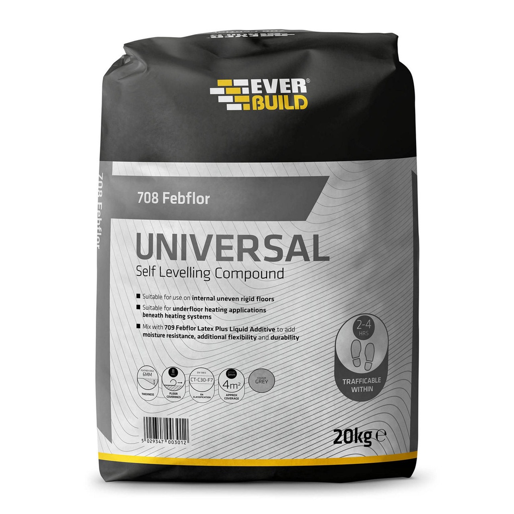 EVERBUILD FEB 708 Febflor Universal, Fast-curing floor repair compound, Interior, Fine Grey, 20 kg