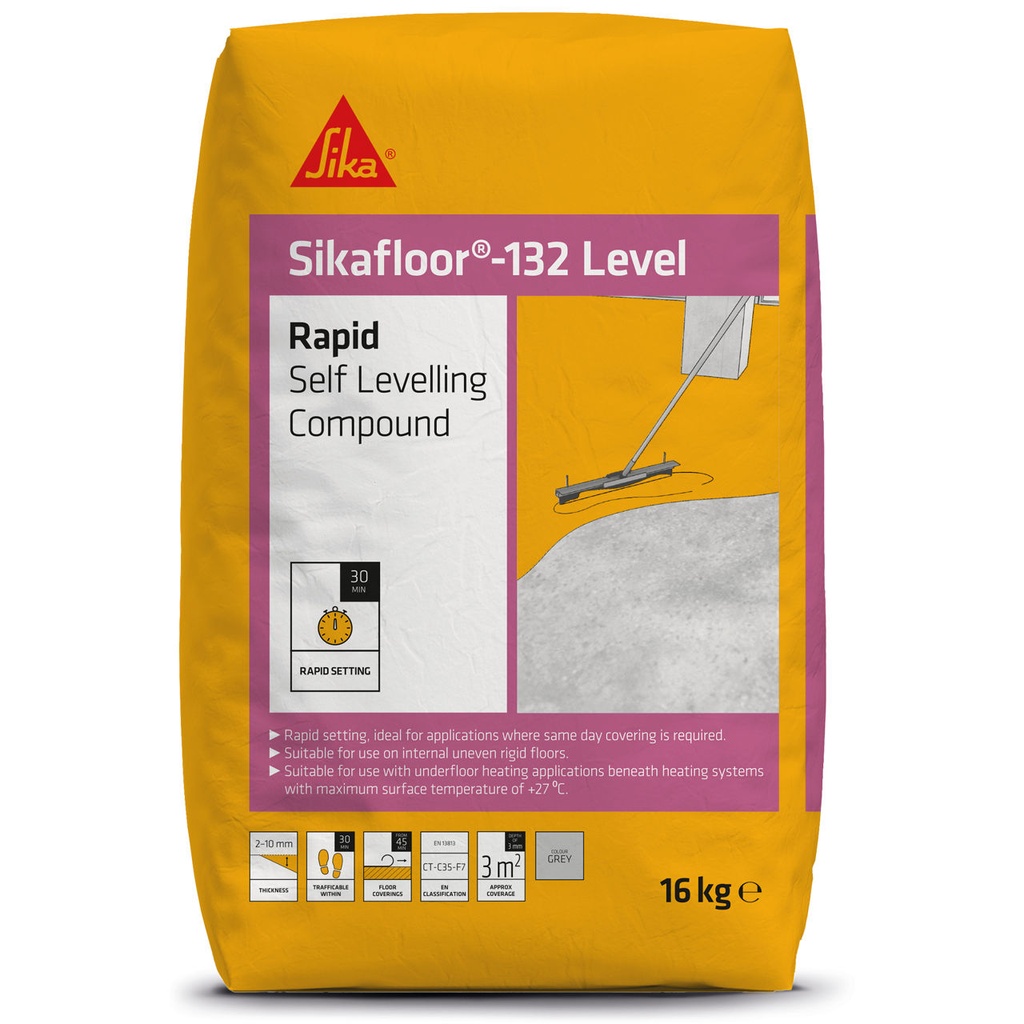 Sikafloor-132 Level Rapid, Masa autonivelanta cu priza rapida, Interior, Pudra gri, 16 kg