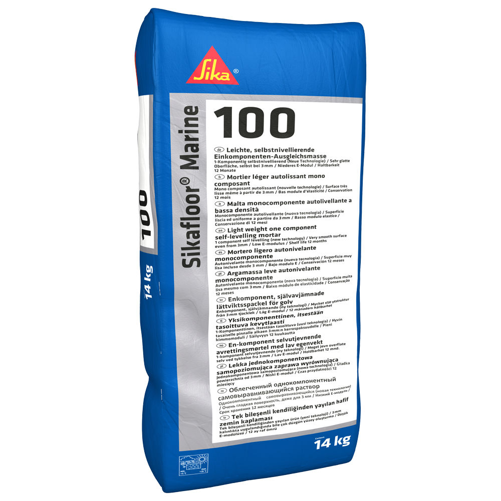 Sikafloor Marine-100, Lightweight leveller for marine decks, Interior, Grey, 14 kg