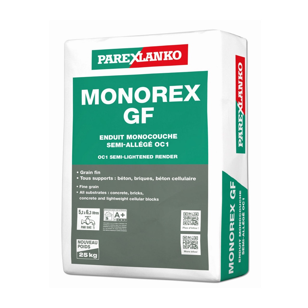 Parex MONOREX GF, Weather-Resistant Coloured Render, Interior & Exterior, 25 kg