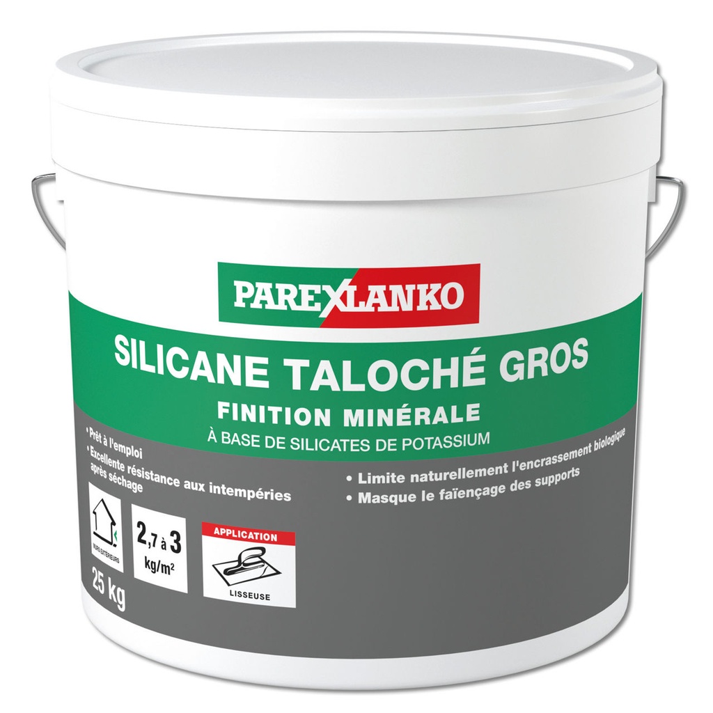 Parex SILICANE TALOCHE GROS, Vapour-Permeable Silicate Finish In Various Colours, Interior & Exterior, Matt Finish, 25 kg