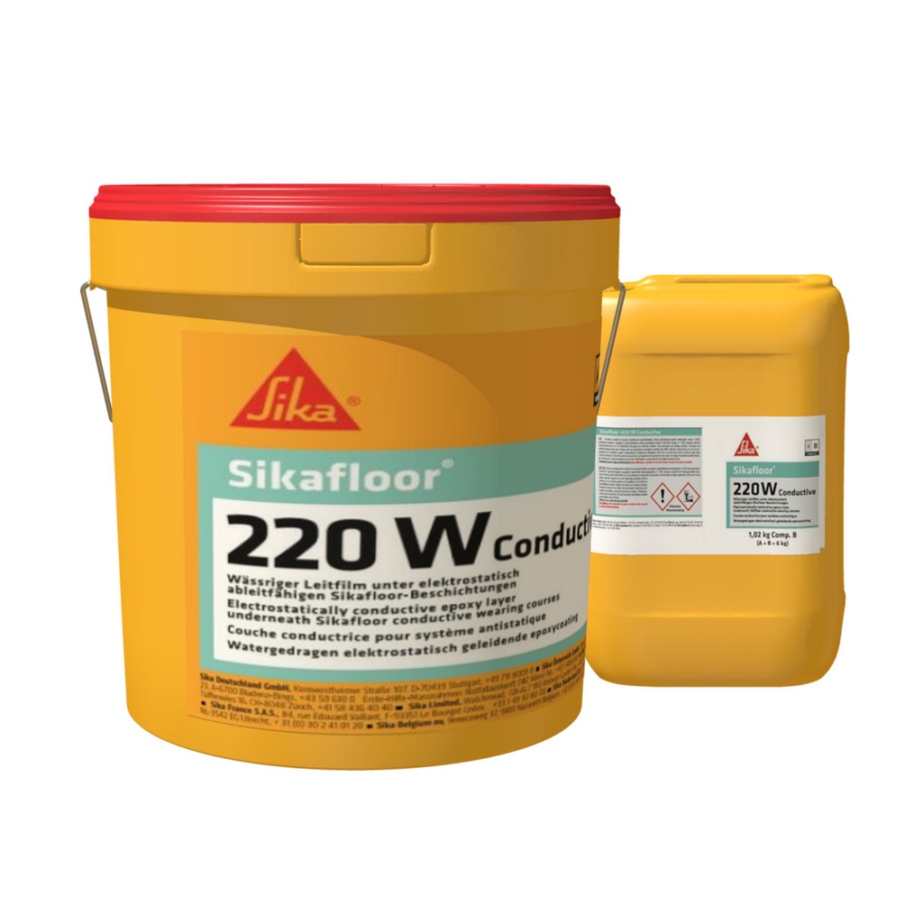 Sikafloor-220 W Conductive, Rezina epoxidica conductiva pe baza de apa pentru sisteme ESD, Interior, 6 Kg