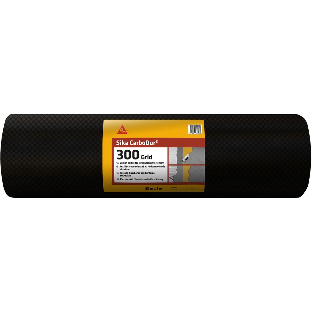 Sika CarboDur-300 Grid, Plasa din fibra de carbon pentru mortare armate textil, Interior si exterior, Negru, 1 m x 50 m