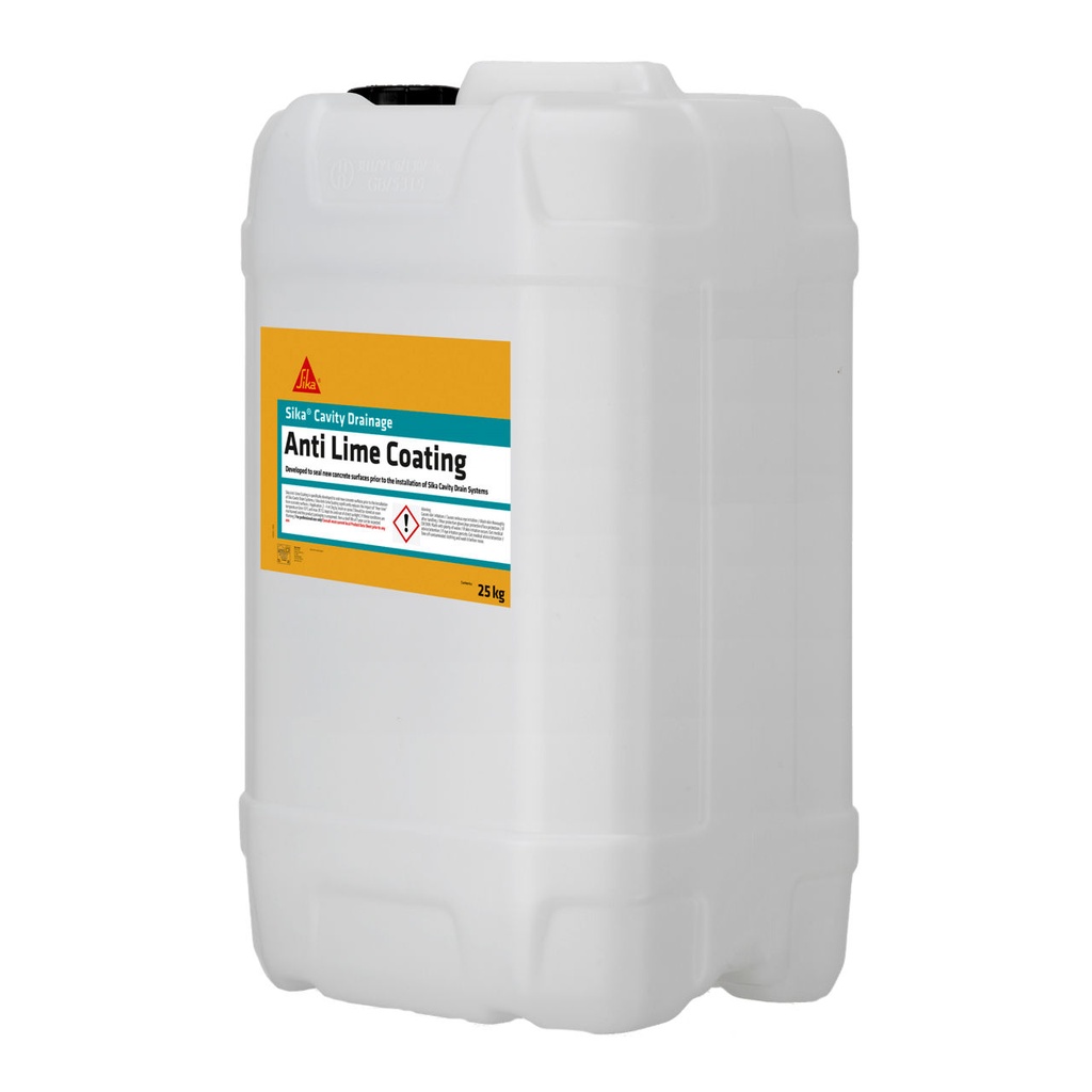 Sika CD Anti-Lime Coating, Anti-Lime Coating for Cavity Drainage, Interior & Exterior, Opaque Clear, 25 kg