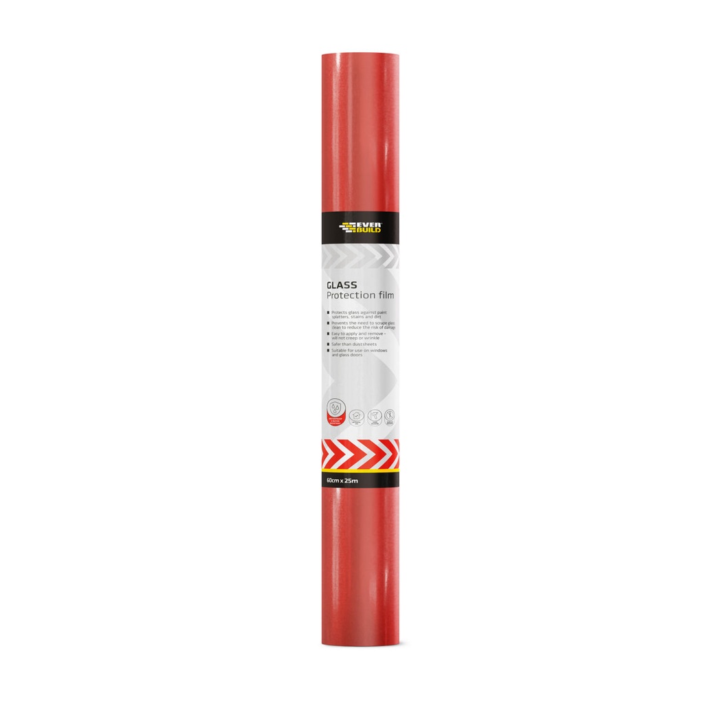 EVERBUILD ROLL & STROLL Glass Protector, Self-Adhesive Glass Protector, Interior, Red