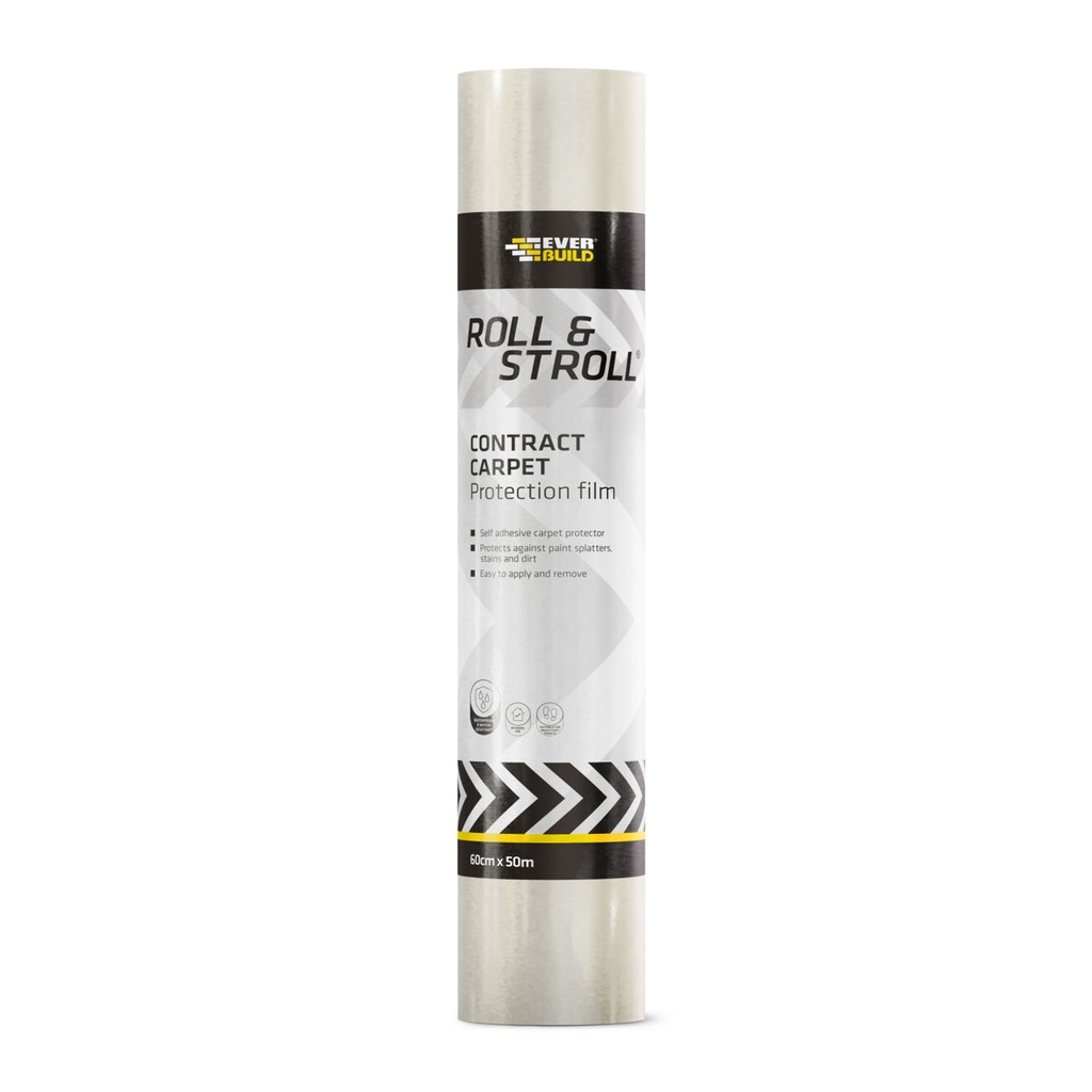 EVERBUILD ROLL & STROLL Contract Carpet, Clear Self-Adhesive Carpet Protector, Interior, Clear Film