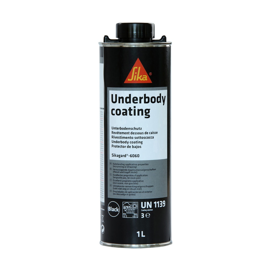 Sikagard-6060, Acoperire bituminoasa aplicabila prin pulverizare pentru caroserie, Exterior, Negru, 1 L
