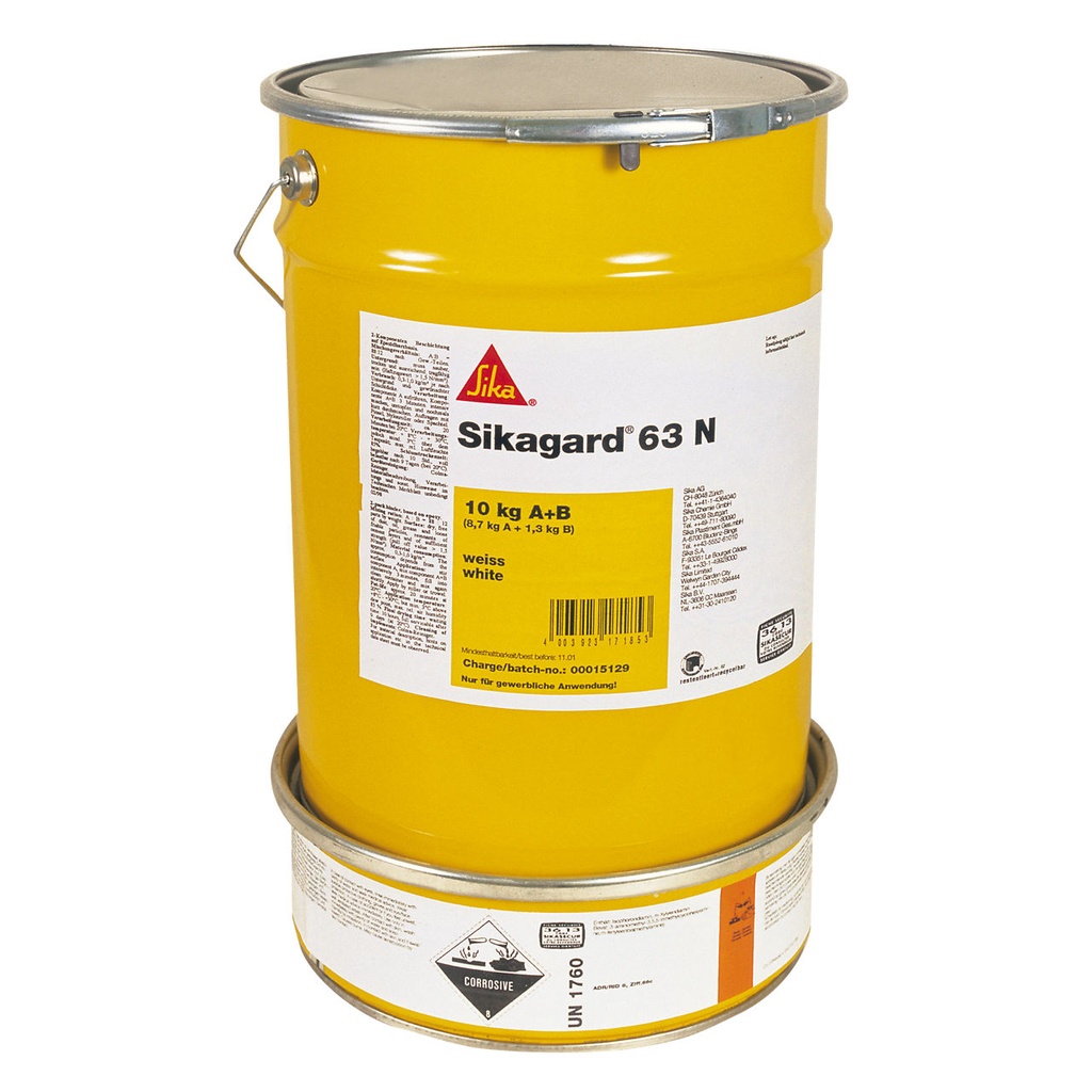 Sikagard-63 N, Epoxy Chemical Resistant Coating, Interior & Exterior, RAL 7032, 10 kg