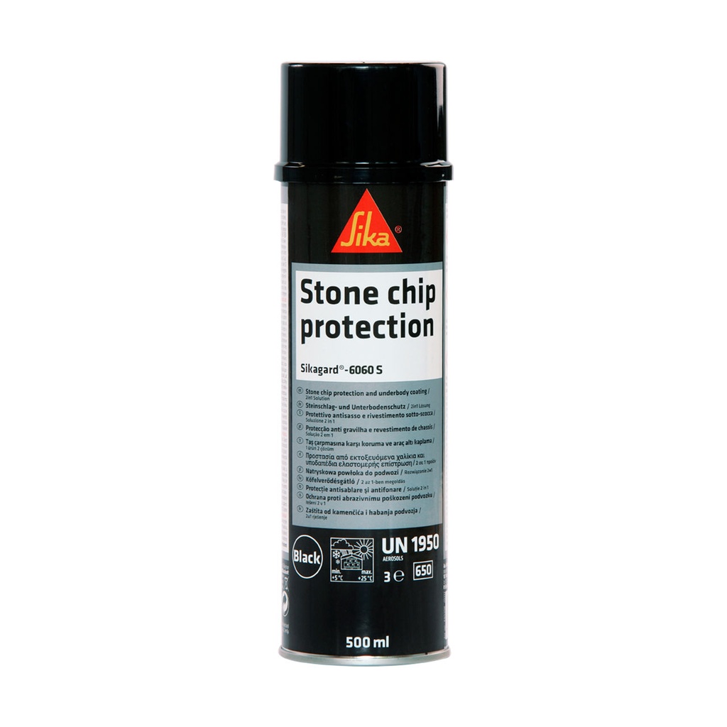Sikagard-6060 S, Acoperire bituminoasa spray pentru caroserie, Exterior, Negru, 500 ml
