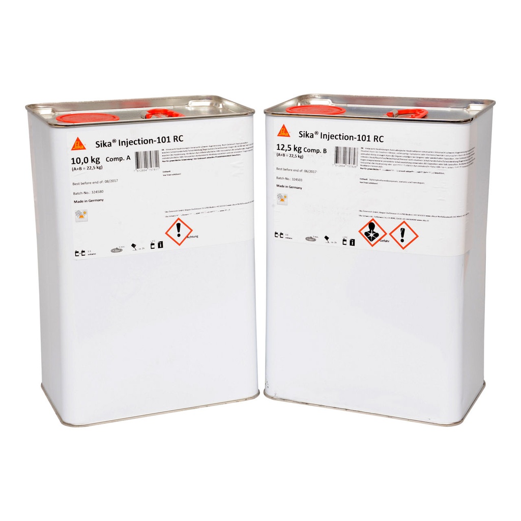 Sika Injection-101 RC, Flexible Polyurethane Injection Resin for Temporary Sealing, Exterior