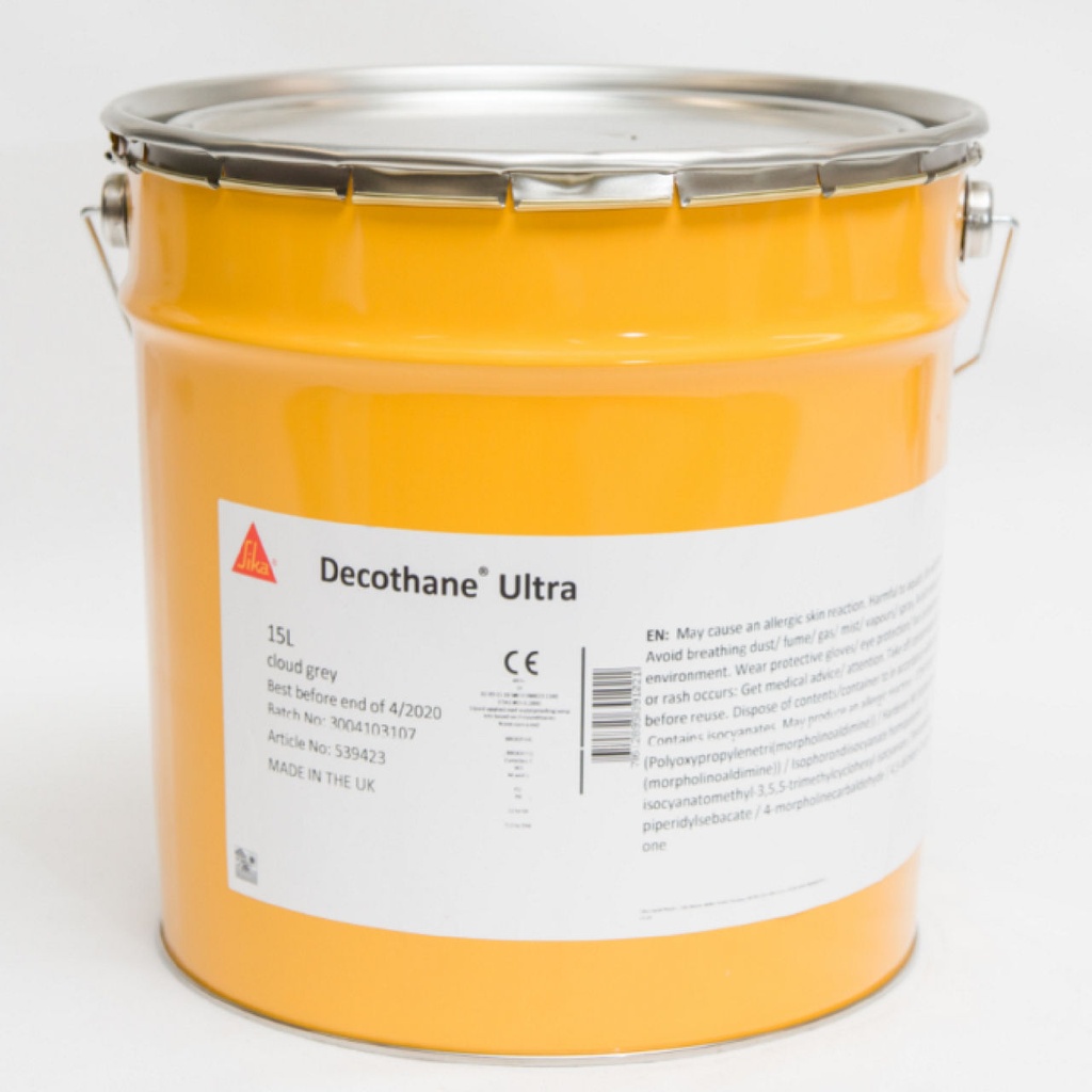Sika Decothane Ultra Base Coat, Low-odour One-part Polyurethane Base Coat, Exterior, Oxide Red, 15 L