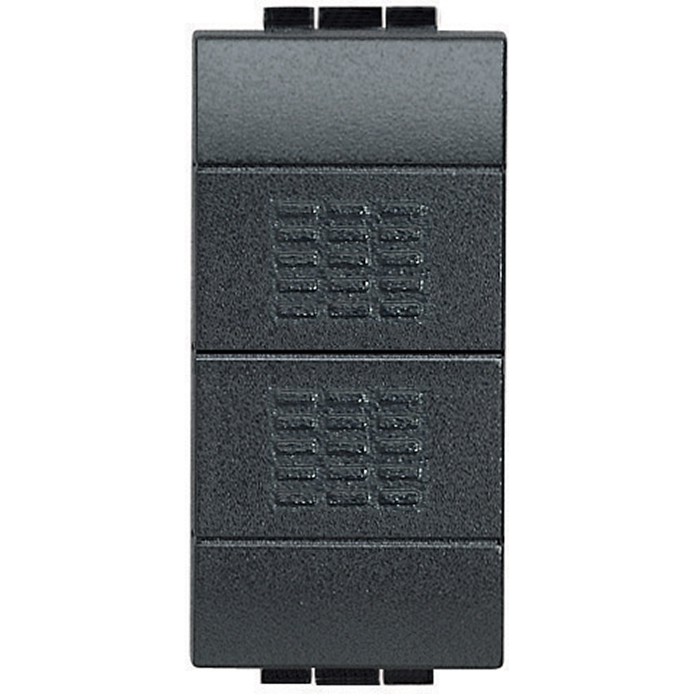 BTICINO L4036, Living Light Double Axial Button, ND,ND, 10 A 250 V, Anthracite, 1 Module