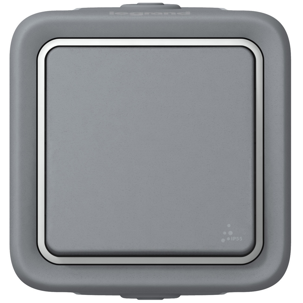 LEGRAND 069720, Plexo Button IP 55, ND Contact, 10 A, Grey