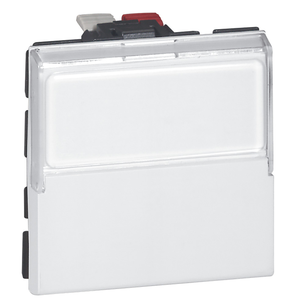 LEGRAND 077043, 2-Way Button, Modules with Label Holder, 6 A, 2 Modules, Antimicrobial White