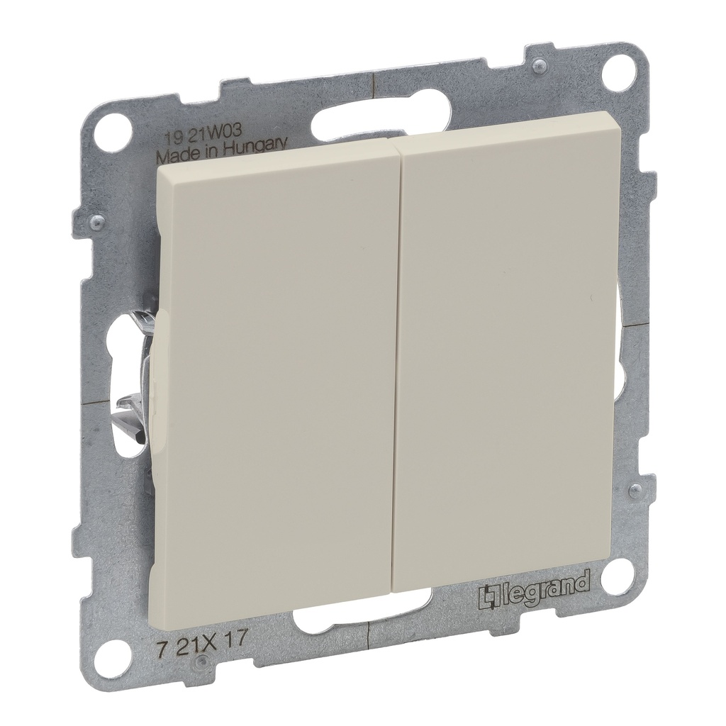 LEGRAND 721217, Double Button, Ivory