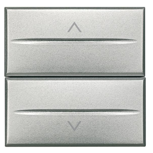 BTICINO HC4037/2, Double Button with Interlock for Axolute Roller Blinds, Aluminum, 2 Modules