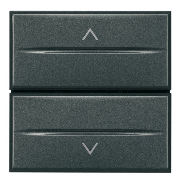 BTICINO HS4037/2, Double Button with Interlock for Axolute Blinds, Anthracite, 2 Modules