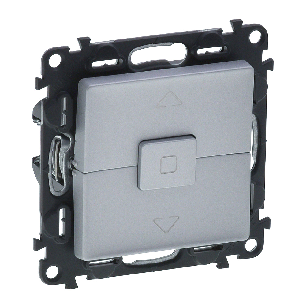 LEGRAND 752329, Valena Life Blind Switch, 10 AX, 250 V, with Plate, Aluminum