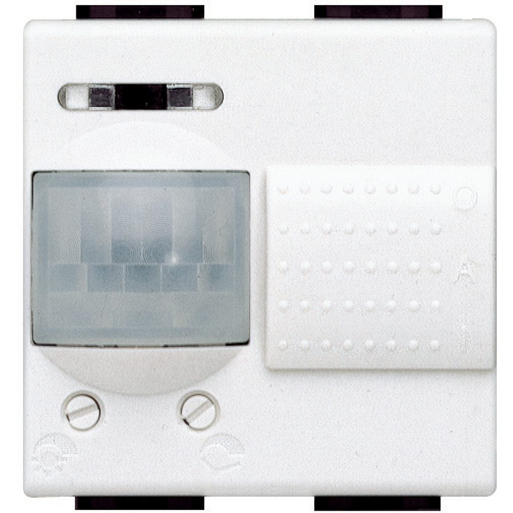 BTICINO N4432, 3,WIRE Detector with Neutral, with Override Control Livinglight, White, 2 Modules