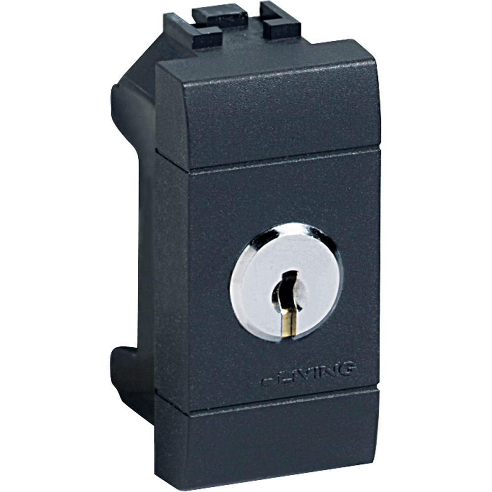 BTICINO L4022, 2-Way Switch with Key 16 AX 250 Vac Living Light, Different Keys, Anthracite