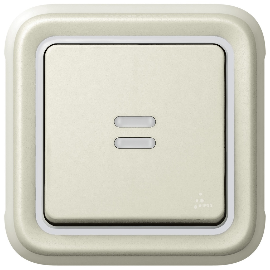 Legrand 069612, Întrerupator Cap scara Cu Bec Martor Plexo IP 55, 10 AX, 250 V, Alb