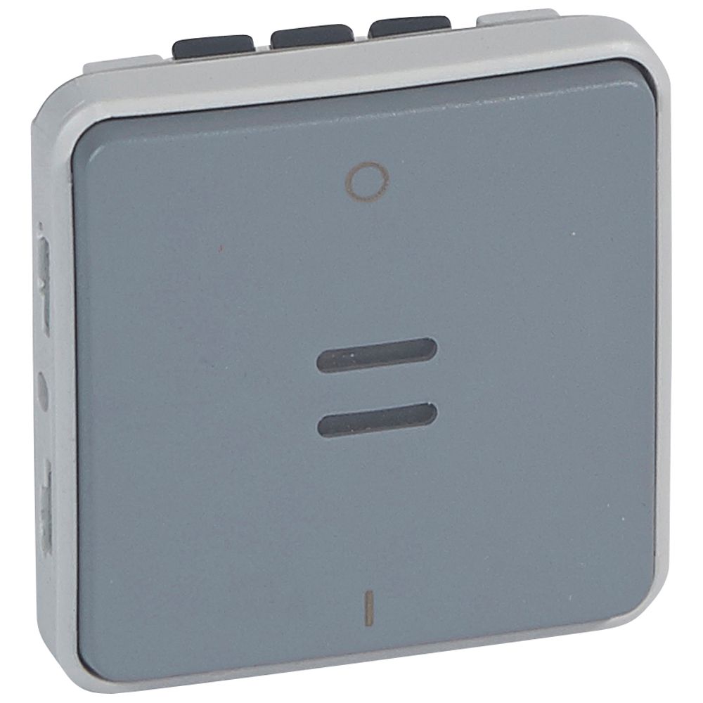 LEGRAND 069528, Plexo Bipolar Switch with Pilot Light, IP 55,IK 07, 16A,250V, Gray