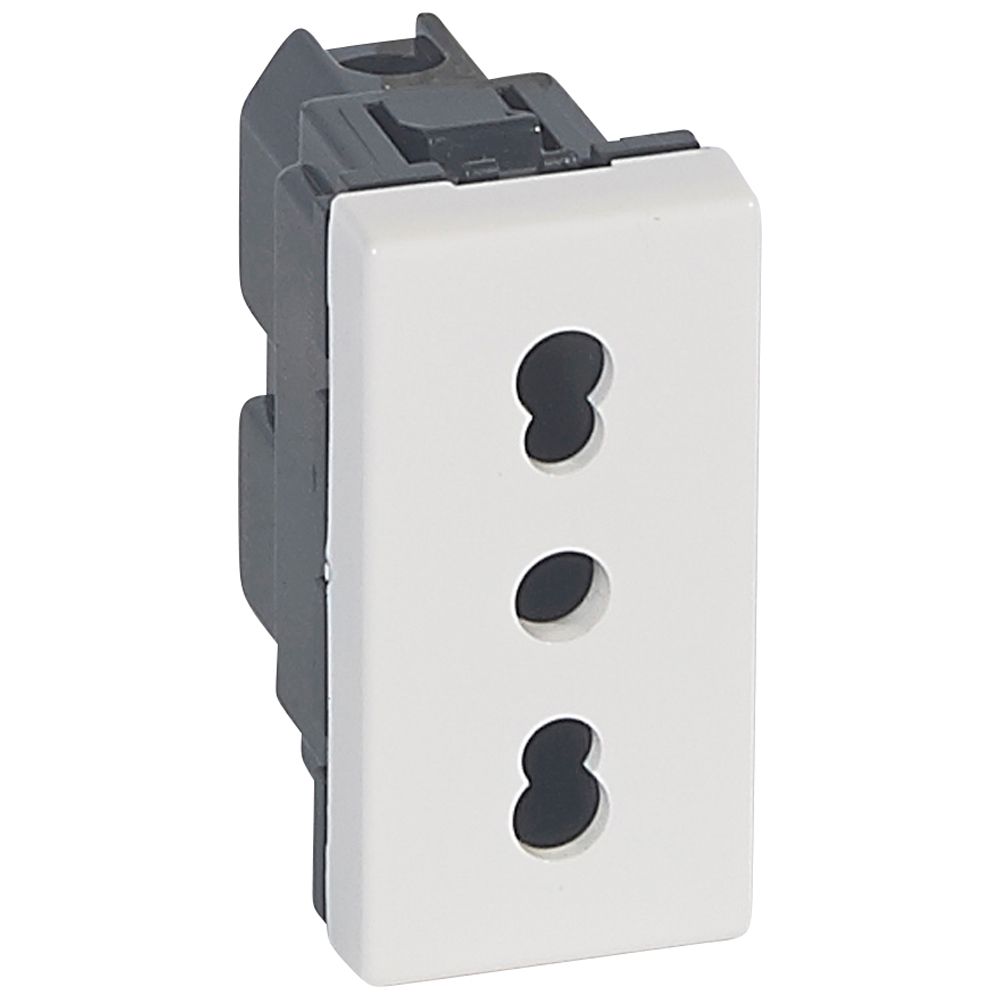 Legrand 077511, Priza Standard Italian 2P+E 10/16 A 1 Modul, Alb