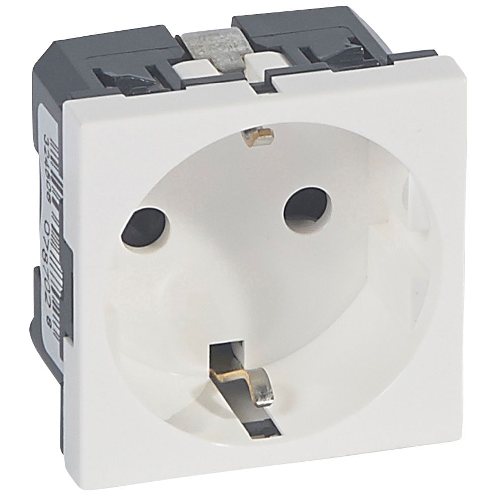 LEGRAND 078702, Mosaic Antimicrobial White Socket, 2P+E, 2 Modules