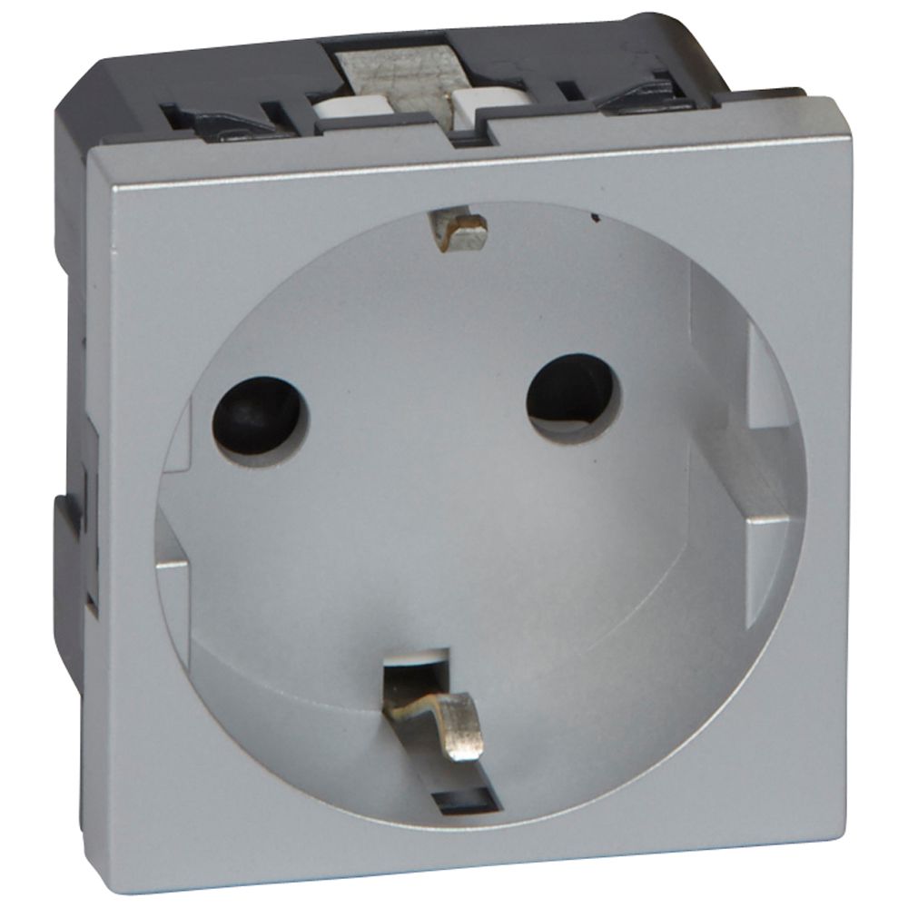 Legrand 079213, Priza Multi-Suport Simpla Standard German 2P+E 2 Module, Aluminiu