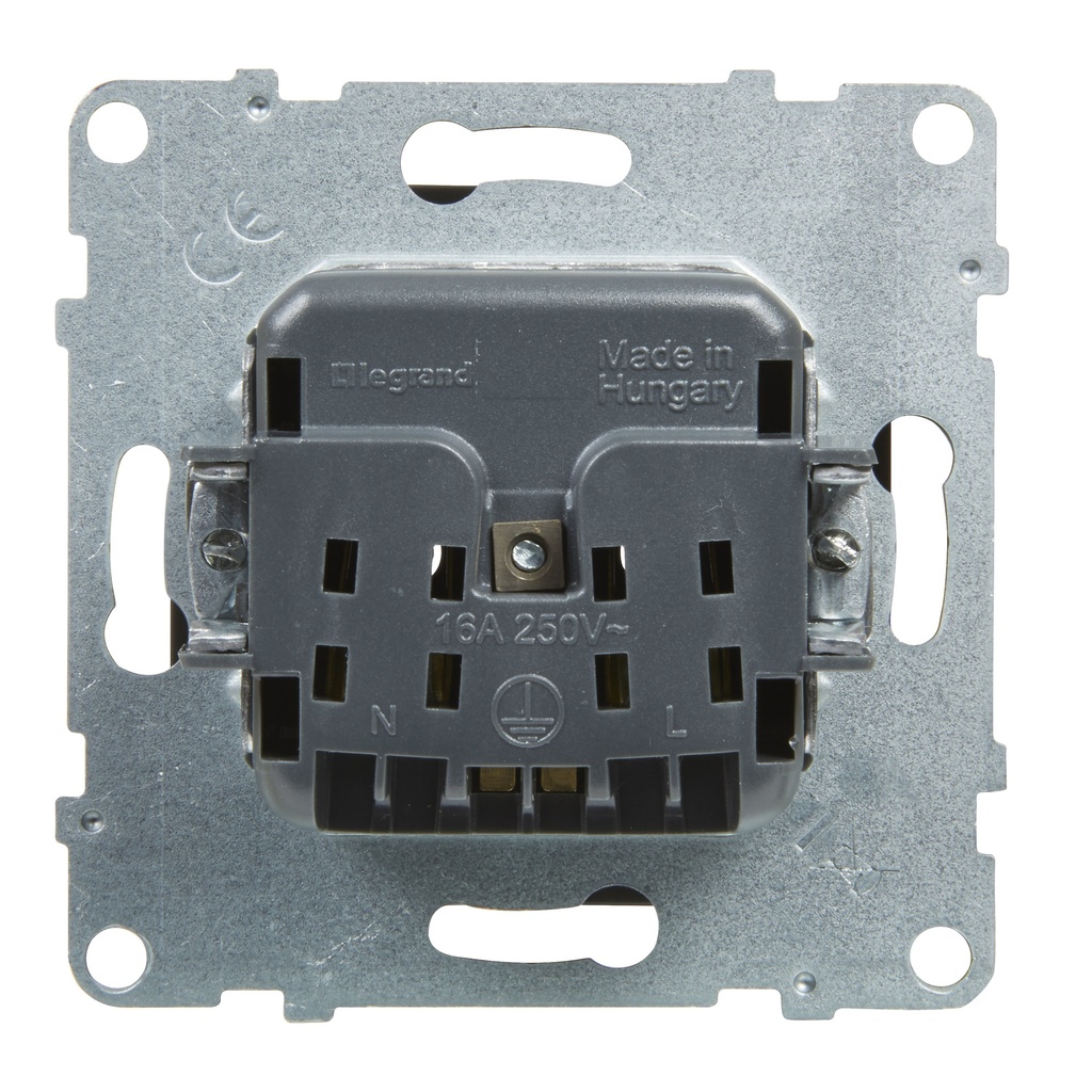 Legrand 721485, Priza 2P+T, Standard Franța, Fara Protecție Copii, Negru